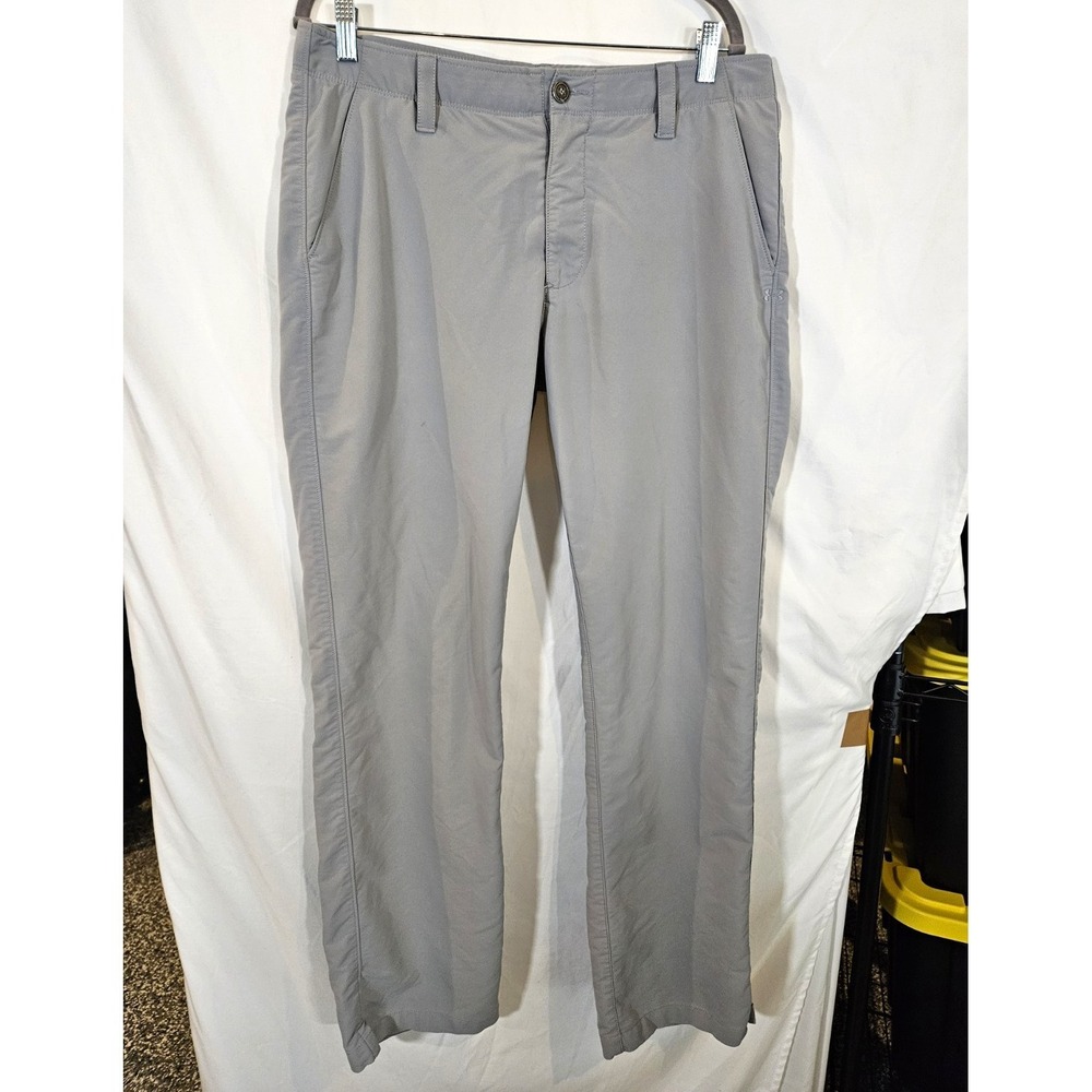 Under Armour Casual Pants Mens 34x32 Gray Excellent Straight Leg Twill Logo